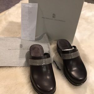 Brunello Cucinelli Espresso Clogs